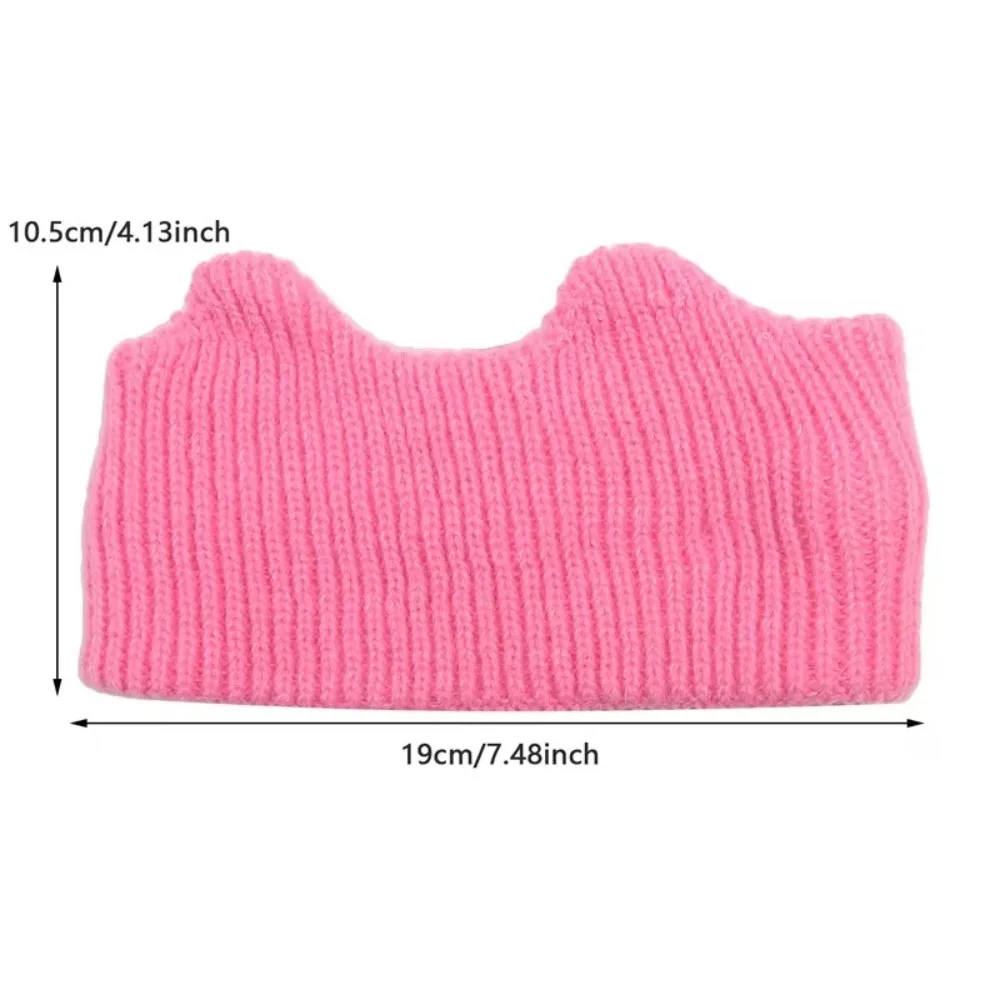1PC Sweet Cat Ears Headband Elastic Solid Color Knitted Turban Headwrap Sports Hair Bands Wide Knitted Hairband Hair Accessories