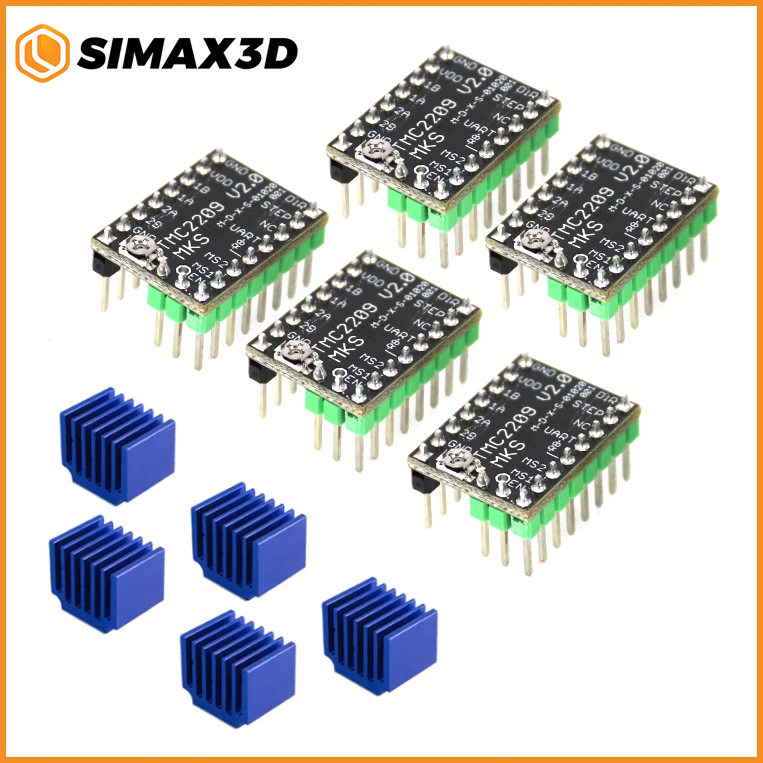 

Шаговый двигатель SIMAX3D MKS TMC2209 2209 StepStick, драйвер шагового двигателя А UART, Ультра тихий для Gen_L Robin Nano, детали для 3D-принтера
