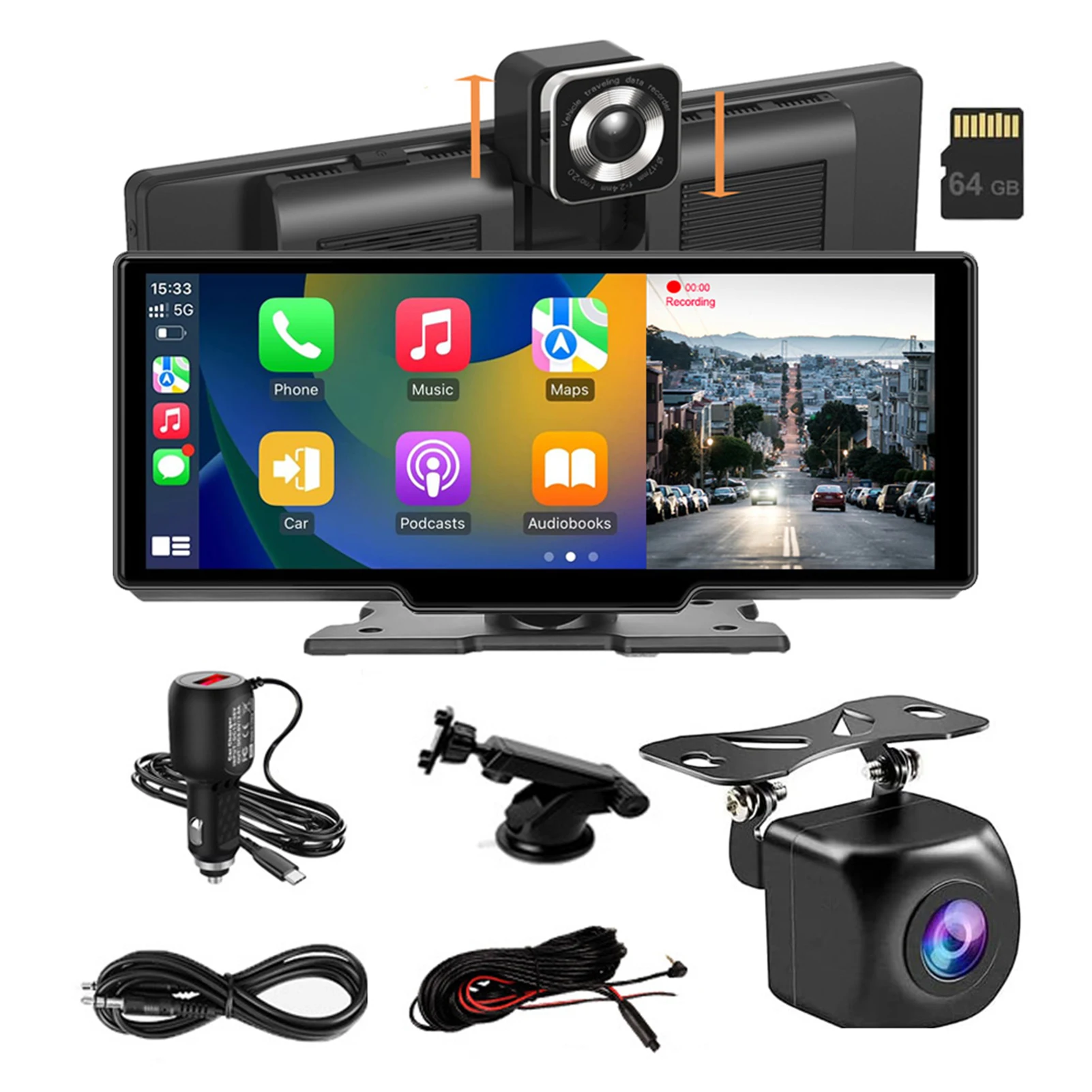 

10.26 Inch Wireless Carplay Android Auto Car Radio HD Touch Screen Car MP3 Multimedia Player GPS Bluetooth Auto Link FM Radio