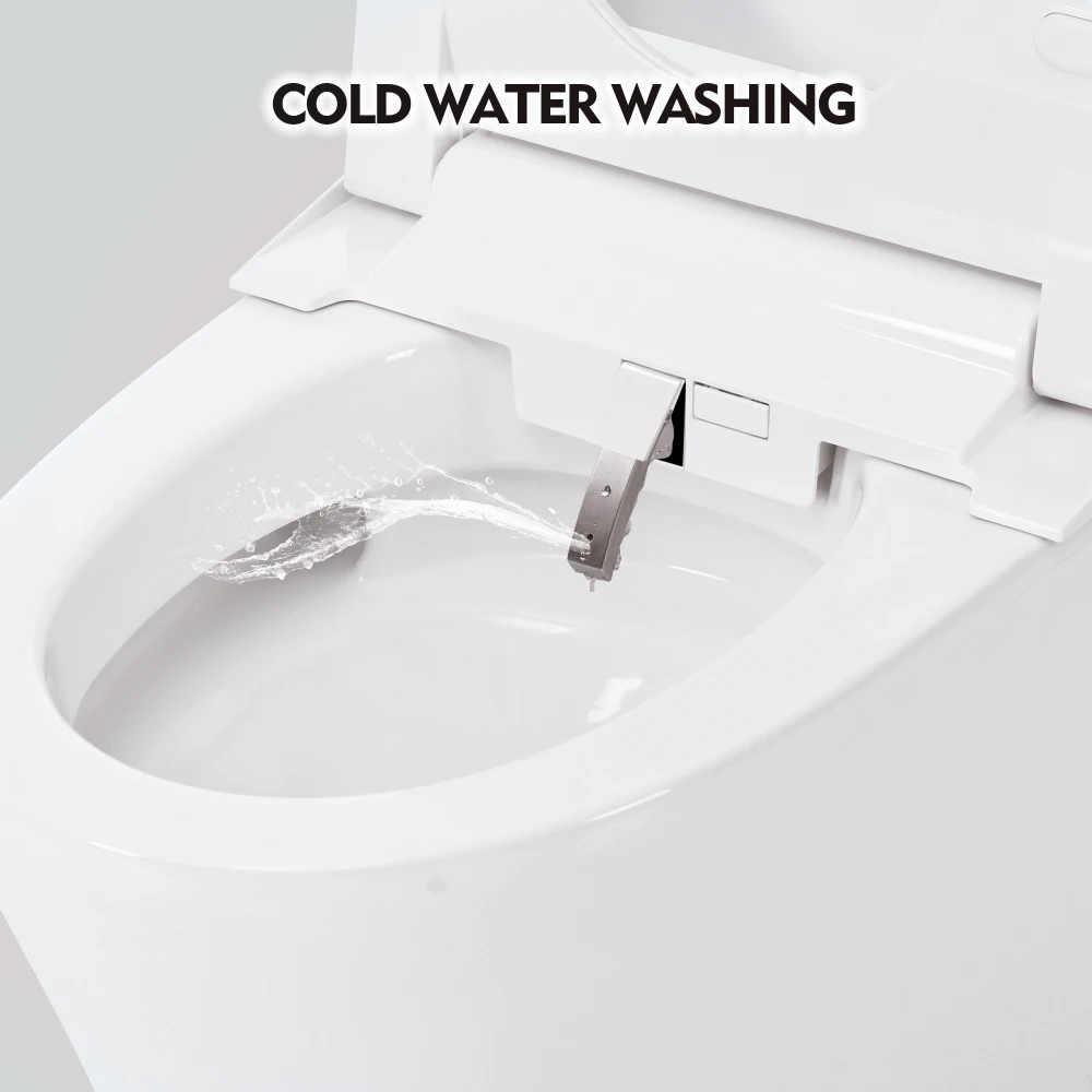 Smart Toilet Bidet Combo with Self-Cleaning Nozzle,Upmarket Compact Dual Flush Toilet 1/1.28 GPF,Tank less toilet with Foot 4