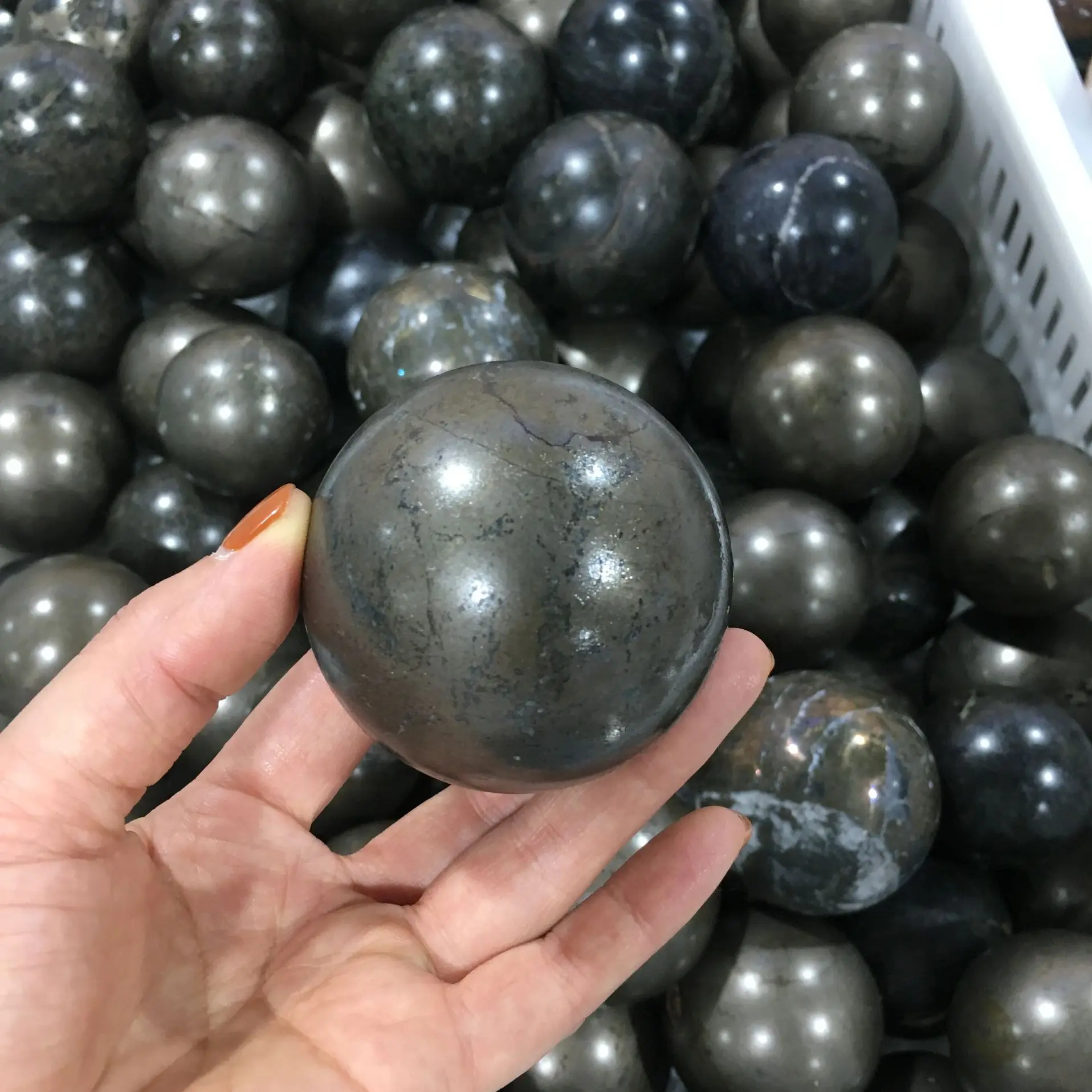 

Natural Yellow Pyrite Sphere Ore Mineral Ball Crystals With Vug Specimen Indie Decorate God Of Wealth Feng Shui