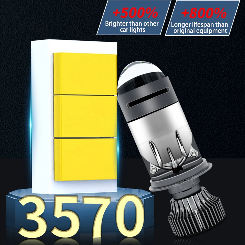H4 바이 LED 프로젝터 렌즈 자동 헤드라이트 전구 6000K CANBUS 플러그 앤 플레이 자동차 오토바이 터보 램프 듀얼 하이 로우 빔 12V