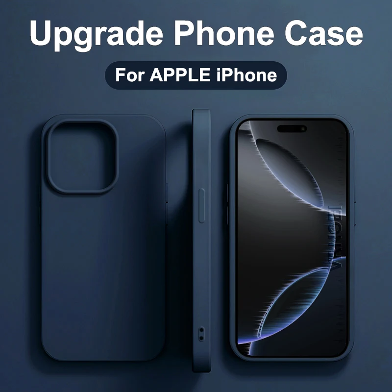 Custodia per telefono in silicone liquido originale per APPLE iPhone 11 13 12 14 15 16 Pro Max Plus 16E Custodie Cover posteriore protettiva antiurto
