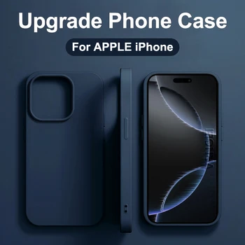 Custodia per telefono in silicone liquido originale per APPLE iPhone 11 13 12 14 15 16 Pro Max Plus 16E Custodie Cover posteriore protettiva antiurto