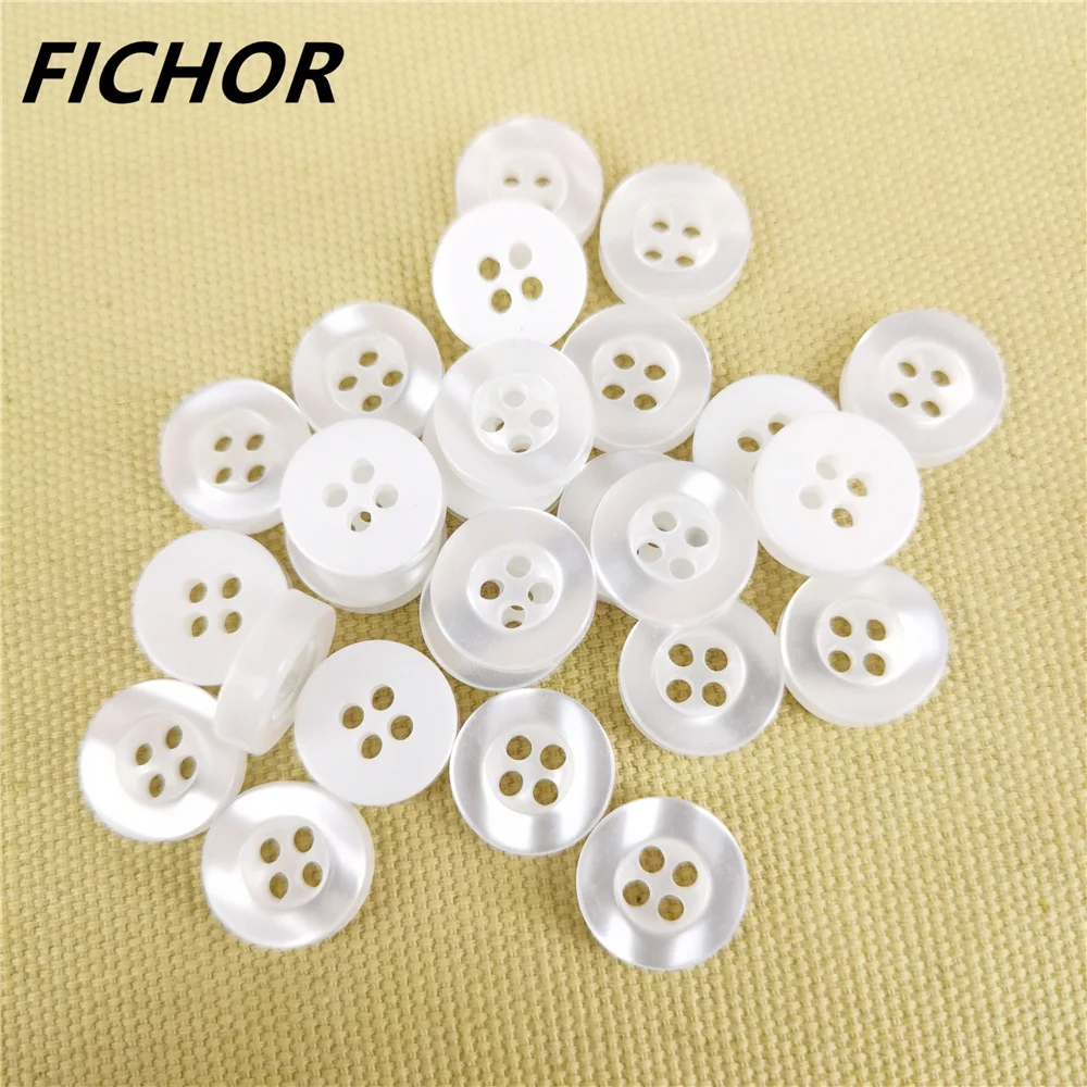 30/50pcs 11mm 4 Hole Pearl Resin Buttons Sewing Scrapbooking Clothing Home Crafts Handmade Accessories Card Making DIY Decor 5