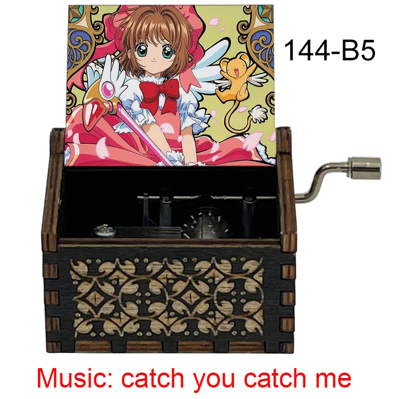 Anime Cardcaptor Sakura Music Catch You Catch Me Hand Wooden Music Box Gift for Fans Girls Christmas Party New Year Gift
