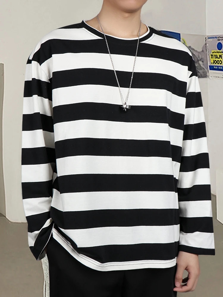 Harajuku Goth Oversized Shirt | Shirt Stripe Long Sleeve