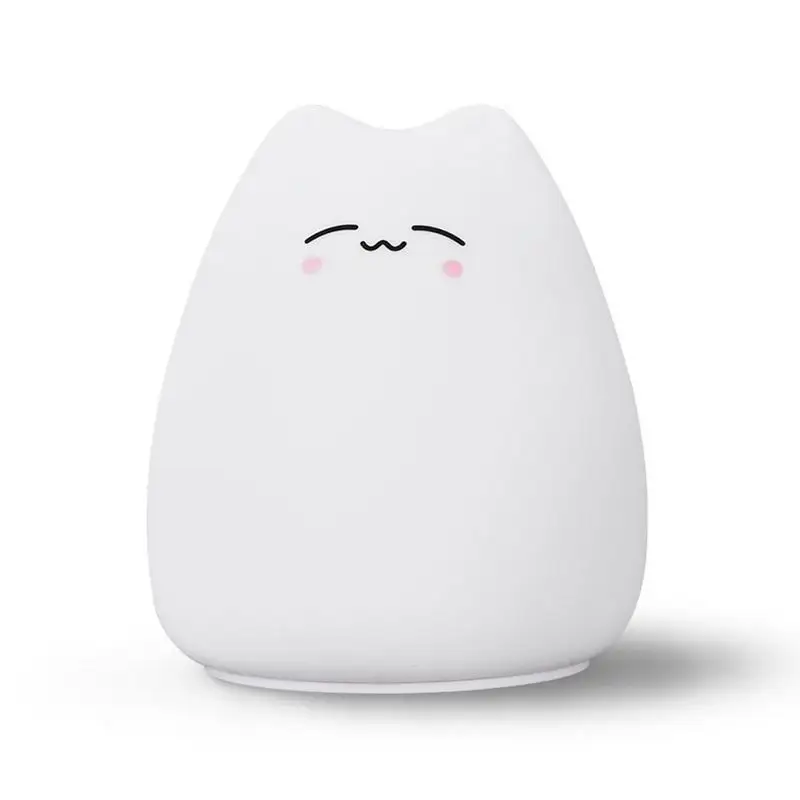 

Tap Control Cat Light Cute Animal Silicone Nursery Night Light Table Lamp Night Lights For Kids Bedroom Christmas Cat