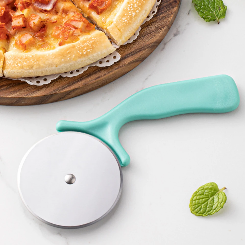 1PC Plastic Handle Small Cake Maker Circular Stainless Steel Pizza Wheel Cutter Roller Cake Maker