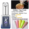 KODIES GEL Opal Glitter Top Coat Gel Nail Polish 15ML Sparkle Semi permanent UV Auroral Gel Varnish Finish All for Manicure Nail 2