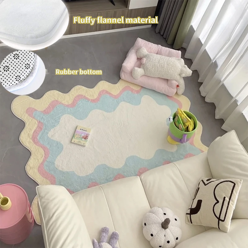 Rainbow Carpets Living Room Large Area Bedroom Rugs Decoration Home Warm Cloakroom Children's Play Mat Luxury Floor Mats floor mat plush rug decorative carpet silk wool rug plush carpet non slip carpet imitated cashmere carpet kids carpet crystal pile rug coral velvet rug
