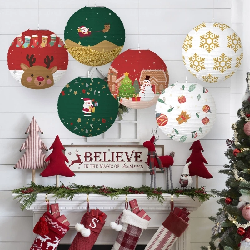 

Christmas Paper Lantern Santa Christmas Tree Indoor Outdoor Garden Yard Decor