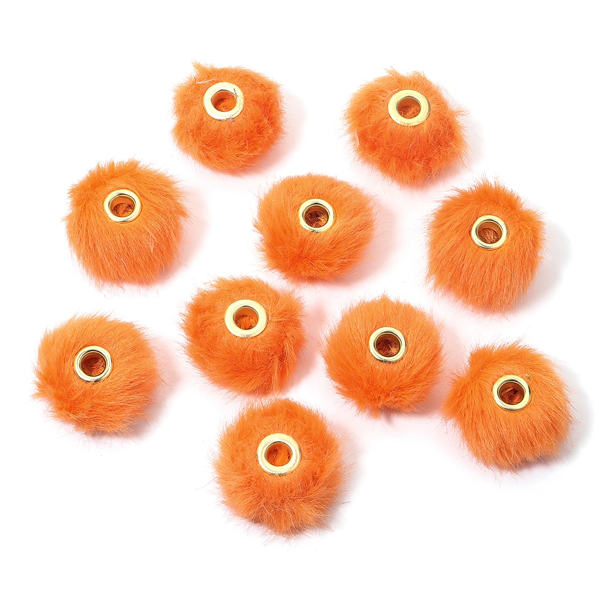 10 Stück 20 mm Plüschfell-bedeckte Kugelperlen, bunt, niedlich, gerades Loch, Pompom-Abstandsperlen für DIY-Schmuckherstellung, Halskette, Ohrringe – Detail 22