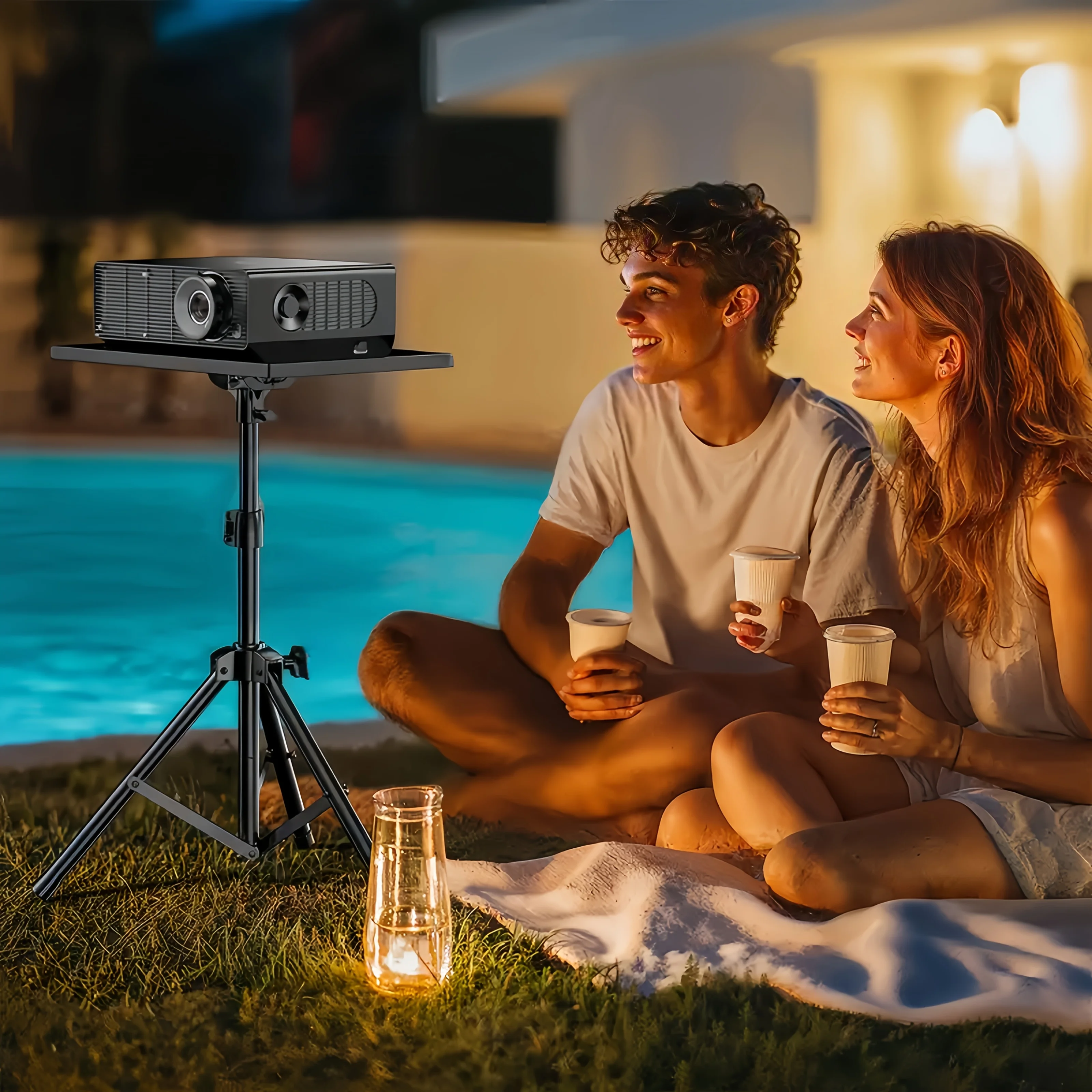 Projector stand, 30*23cm tray support, four heights available, suitable for different sizes of projectors, height adjustable - 2
