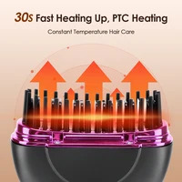 Portable Mini Straightening Comb USB Rechargeable Travel-Friendly Hair Straightener Brush Anti-Scald Cordless Hair Straightener 2