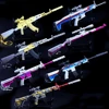 Multiple Styles PUBG Metal Gun Keychain AK47 Gun Weapon Model Alloy 98K AWM Barrett Light Key Chain Car Pendant Gift Toy for Kid 1