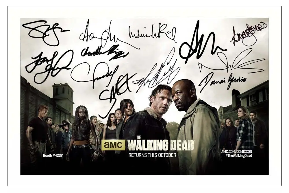 

THE WALKING DEAD SEASON 6 CAST Signed Art Film Print Silk Poster Home Wall Decor