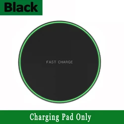 Fast Charging Wireless Charger Pad Stand - Universal Dock Station (Black)