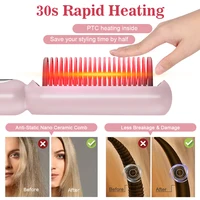 New Design Negative Ion Hair Straightener Hot Comb Hair Care Anti-Scalding Electric Straightening Curly Brush For All Hairstyle 2