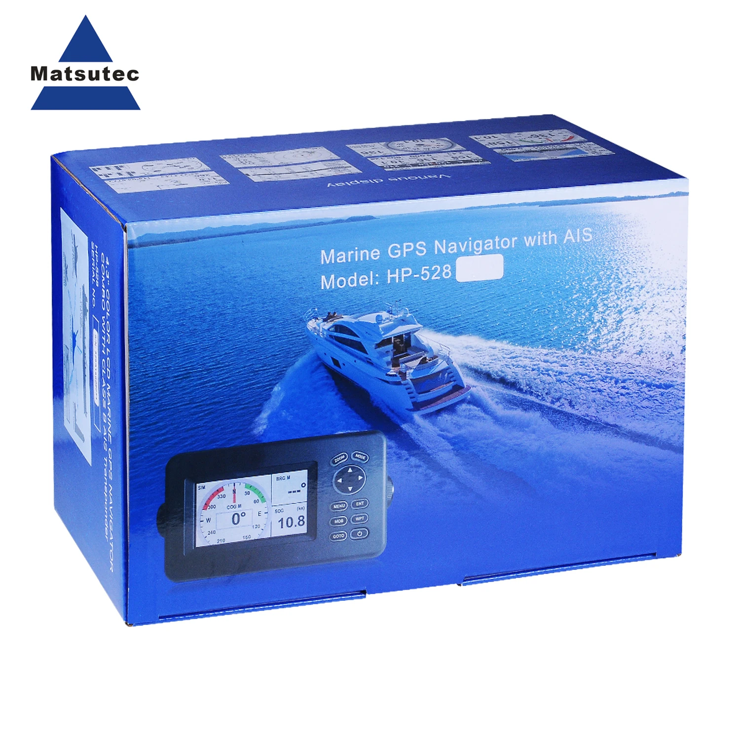 Matsutec HP-528 4.3-inch Marine GPS SBAS Navigator Locator Display Function Ship Boat Marine Navigator ( No AIS class B ) marine gps navigator