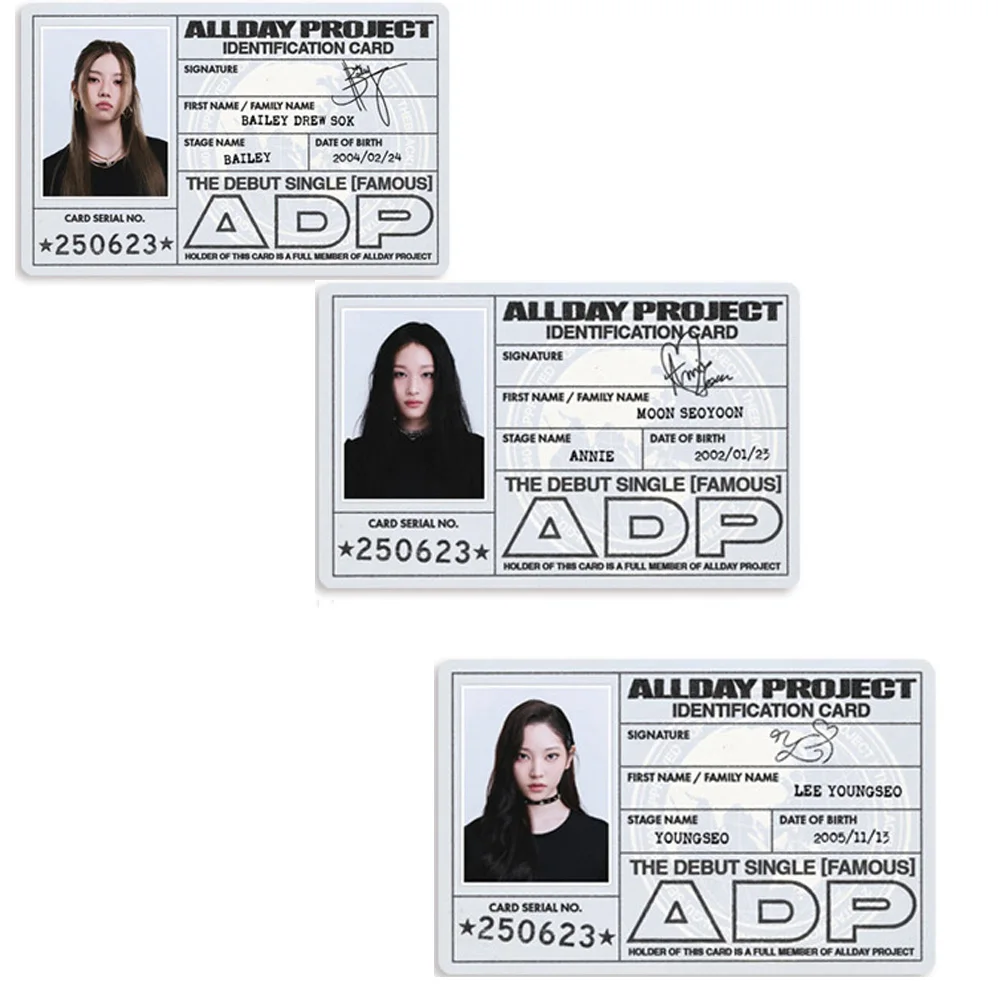 新しい ALLDAY プロジェクトフォトカードクリエイティブ ID カードアン