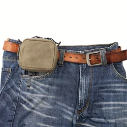 Waxed Canvas Water - Resistant Belt Pouch with YKK Zippers (Brown)