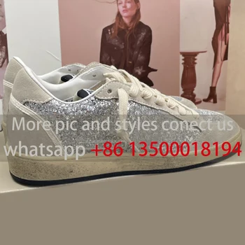 Spring And Ssummer New Unisex Luxury Designer Mirror Quality Star Shoes Fashion Casual Shoes Strap Flat Leather White Shoes 1