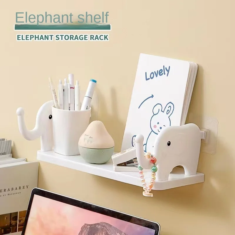 

Elephant Storage Rack, Non Perforated Wall Mounted Bathroom Storage Rack, Adhesive Kitchen Creative Small Elephant Storage Rack