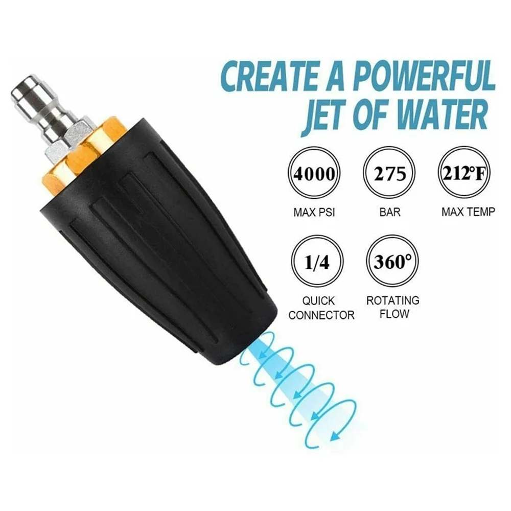 Turbo Nozzle for Pressure Washer, Rotating Nozzle and 7 Tips, 1/4 Inch Quick Connect, 4000 PSI 4