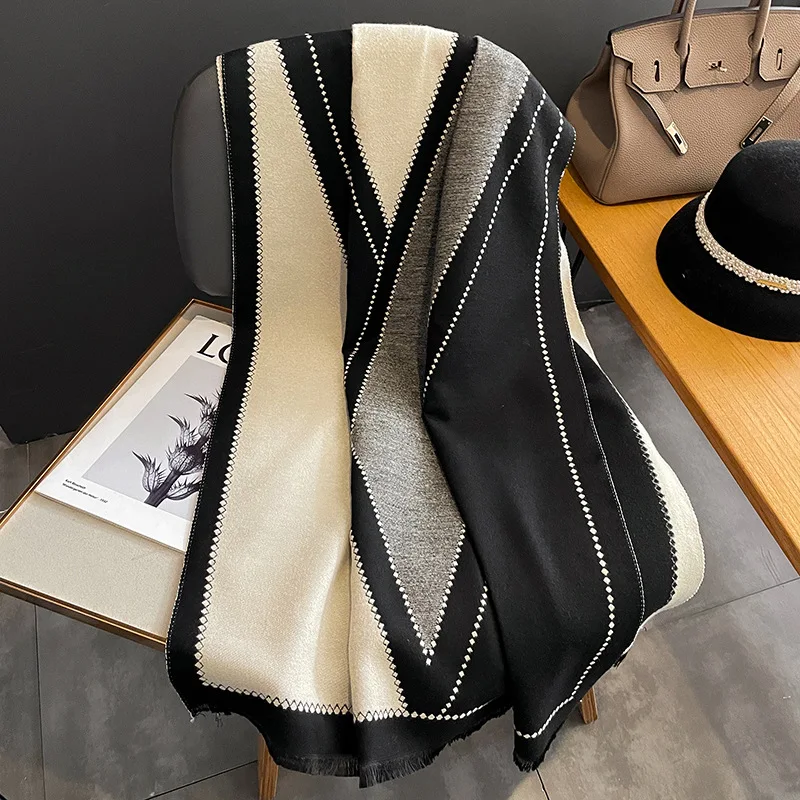 Tejido Suave Acrílico Chal Pashmina Mujer 200x70cm - Acrílico Suave - Para Invierno Y Otoño Complemento Moda