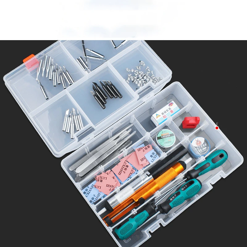 LUXIANZI Waterproof Plastic Storage Tool Box Portable Transparent Metal  Parts Hardware tools Screwdriver Organizer toolbox Case