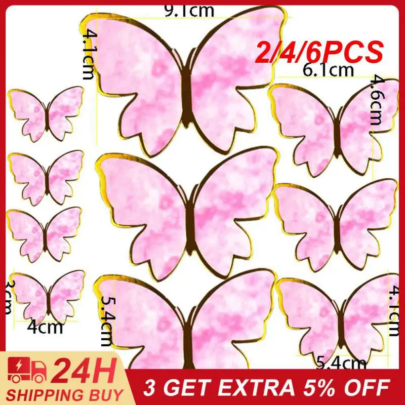 

2/4/6PCS Dress Up Flag Multipurpose Insert Card Art Decorative Baking Supplies Cake Accessories Fashion Iron Butterfly