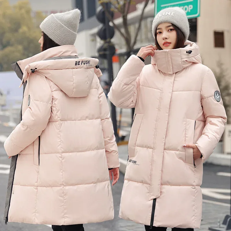 2023 New Winter Down Cotton Jacket Coat Women Casual Hooded Puffer Parkas Thicken Warm Cotton Coat Long Outwear Snow Wear Jacket - AliExpress