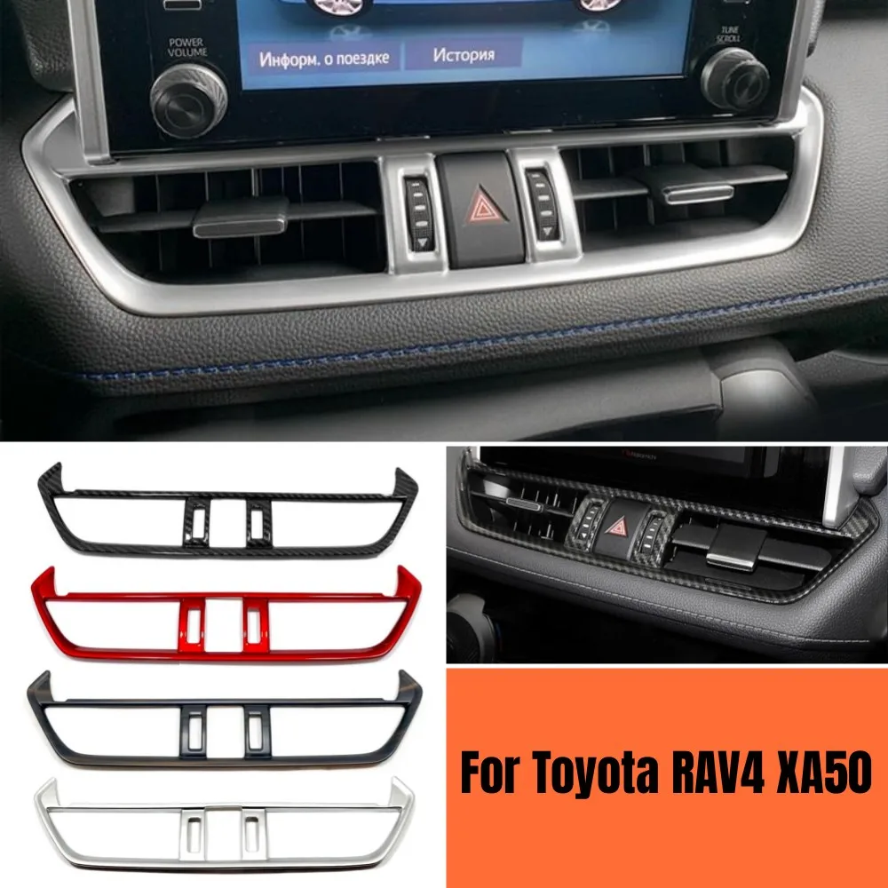 

ABS Plastic Interior Middle Center Console Air Condition Vent Outlet Cover Trim For Toyota RAV4 2019-2022 2023 RAV 4 XA50 Hybrid