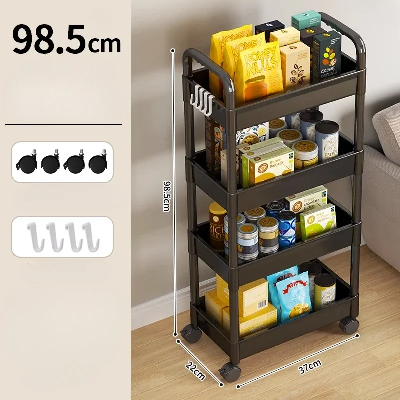 Storage Rack Household Multi-layer Small Cart Floor To Floor Kitchen Bedroom Bathroom With Wheels