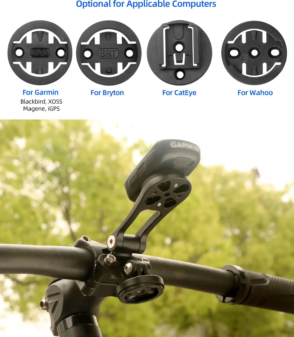 Deemount Fahrrad-Vorbau-Computerhalterung für Garmin/Bryton/CATEYE MTB Fahrrad-Scheinwerfer-Taschenlampe aus Aluminium. Halterung passend für Magicshine IGPS – Detail 10