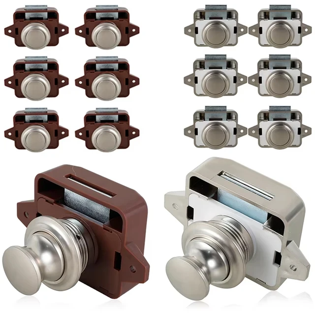 10 ชิ้น Push ปุ่ม Latch Keyless ล็อคตู้ Elegant ตู้ประตูตกแต่ง Push ปุ่ม Latch ประตูสําหรับ RV ลิ้นชัก 1