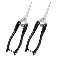 2 Pcs Stainless Steel Garden Pruning Shears Ergonomic Handles Neat Cutting Scientific Angle Rust Proof Easy 2
