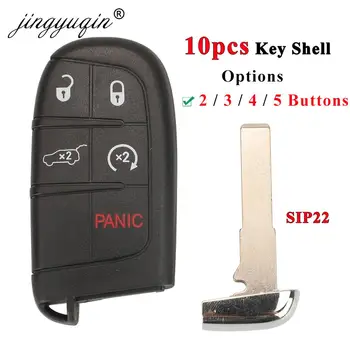 Keyforkess 10pcs SIP22 2/3/4/5 pulsanti guscio chiave Auto a distanza per Jeep Renegade Compass Auto SUV Smart Keyless Entry Fob Case
