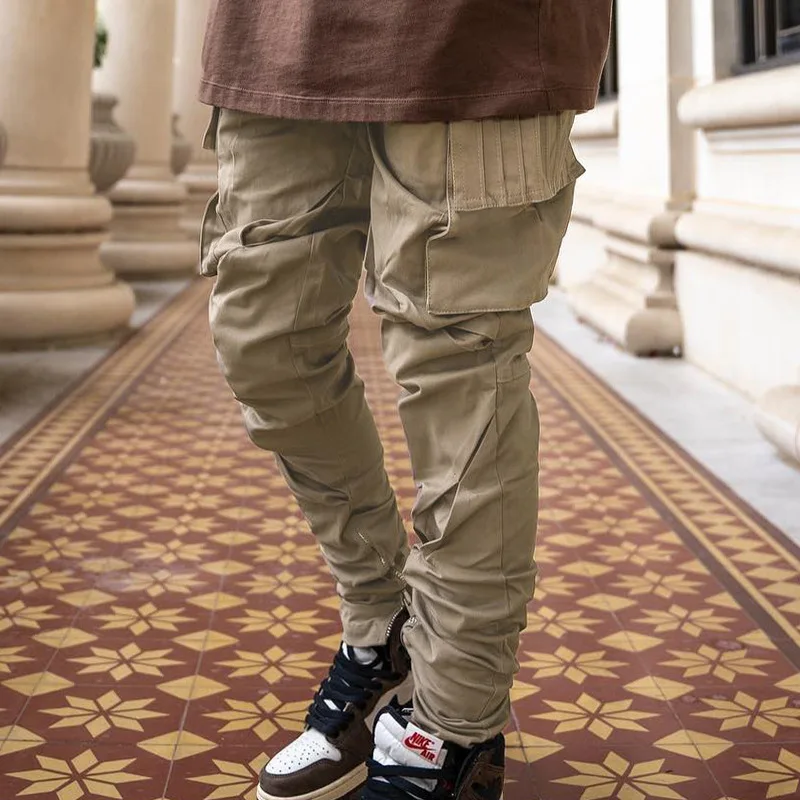 Men's Multi-pocket Casual Cargo Pants Outdoor Sports Streetwear Running Workout Joggers Trousers Male Gym Fitness Sweatpants 3