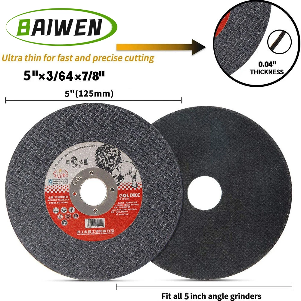 Resin Grinding Wheel 125mm 5" Stainless Steel Cutting Discs Cut Off Wheels For Metal Angle Grinder Accessories 2-50PCS
