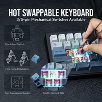 EPOMAKER Split65 60% Layout TOP Structure Hot-Swap Wired/2.4GHz/Bluetooth 5.0 Wireless Mechanical Keyboard South-facing RGB - Image 2