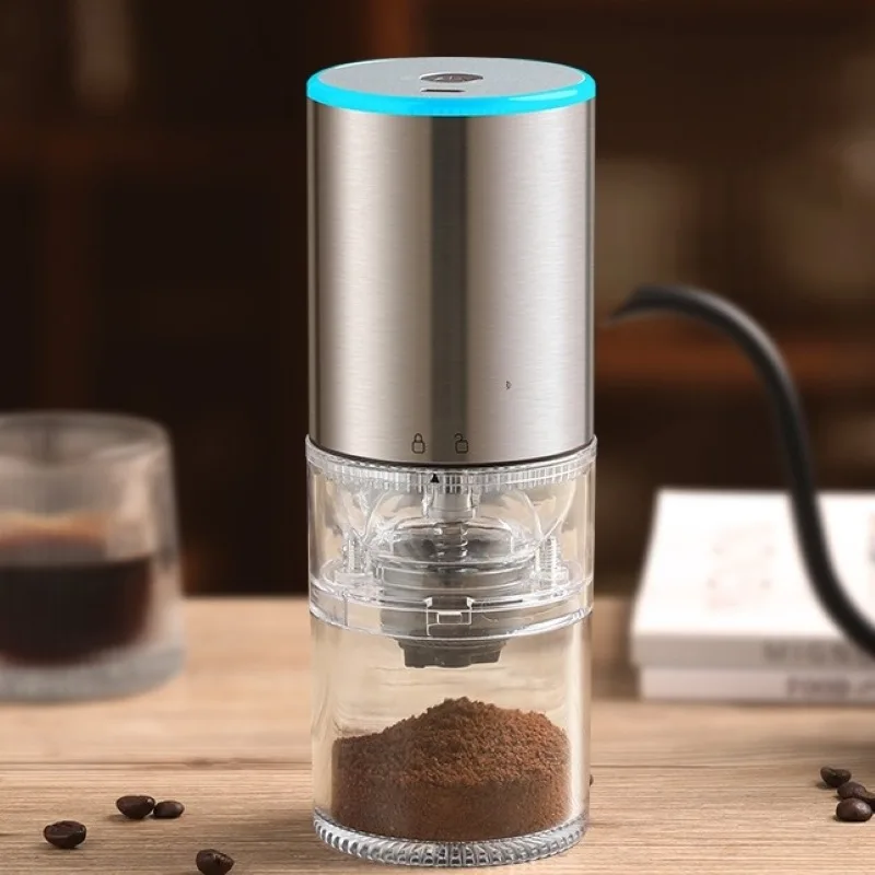 Electric Coffee Grinder Portable Espresso Machine with Brush USB Rechargeable Grinding Core Beans Mill for Cafe Home Travel 2