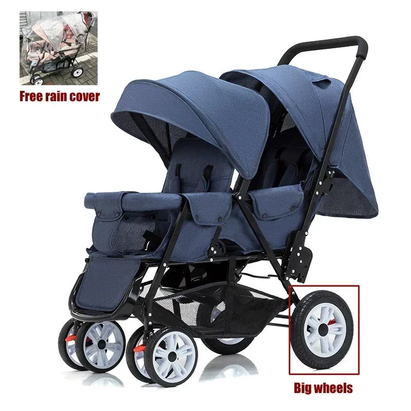 EU STOCK Twin strollers kids two seats strollers foldable carriage wholesale baby stroller Front and rear seats 1