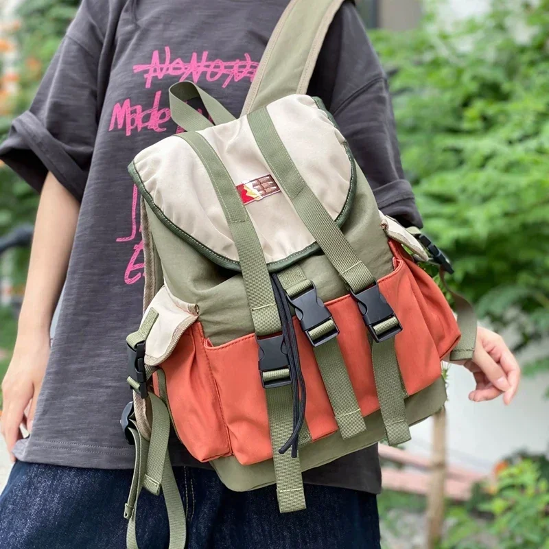 Color Matching Fashion Nylon School Bag High Capacity Hasp Multiple Pockets Backpacks 2024 Hot Sale Bags for Girls and Boys 3