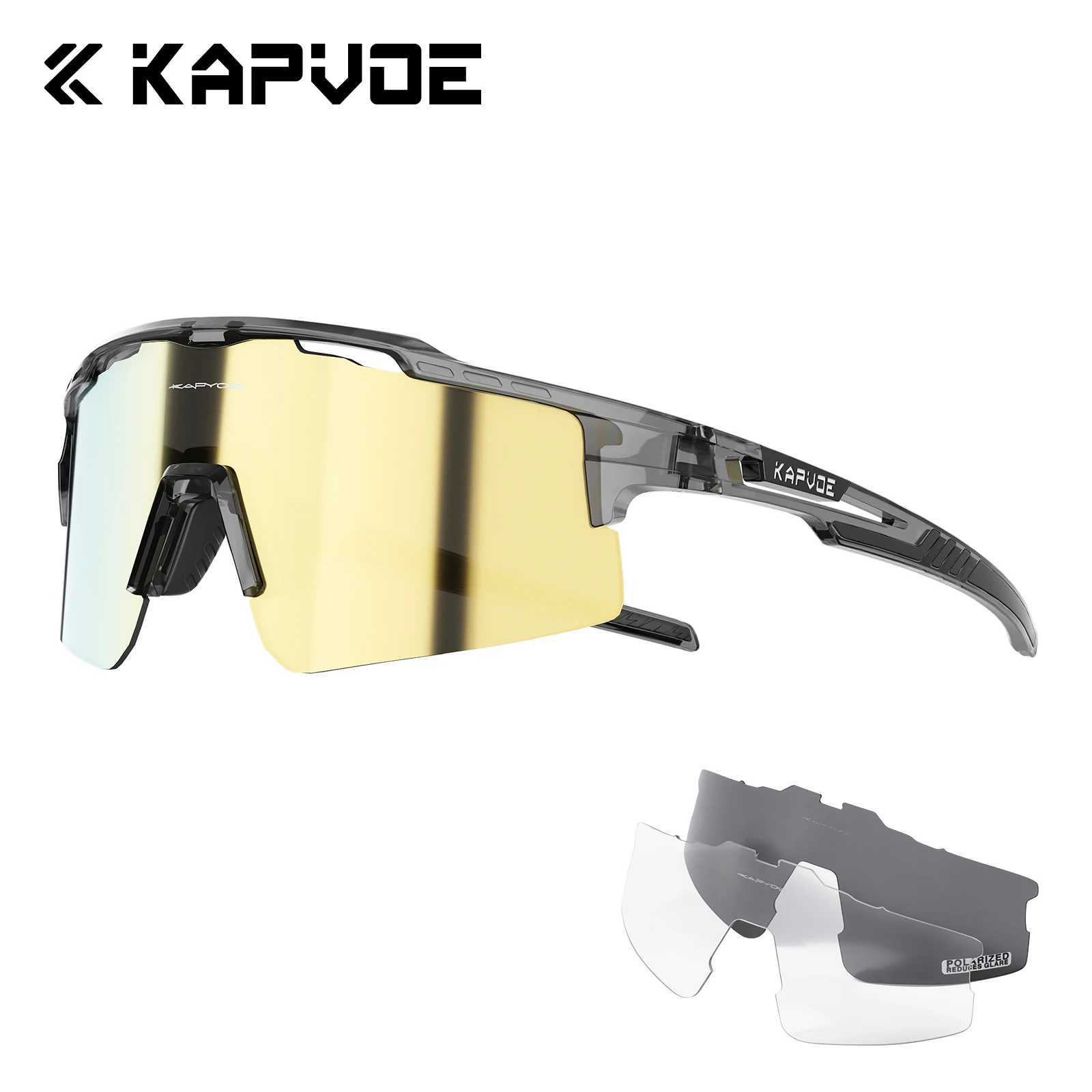 Kapvoe 3lens Ski Sunglasses Snow Goggles Cycling Glasses Photochromic MTB Riding Skating Sunglasses UV400 Man Woman Bike Eyewear