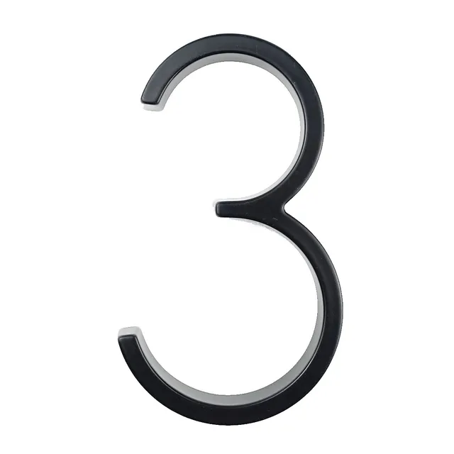 125mm Floating House Number Letters Big Modern Door Alphabet Home Outdoor 5 in.Black Numbers Address Plaque Dash Slash Sign #0-9 3