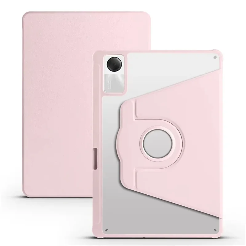 360 Rotating Acrylic Clear Hard Tablet Cover with Pencil Holder