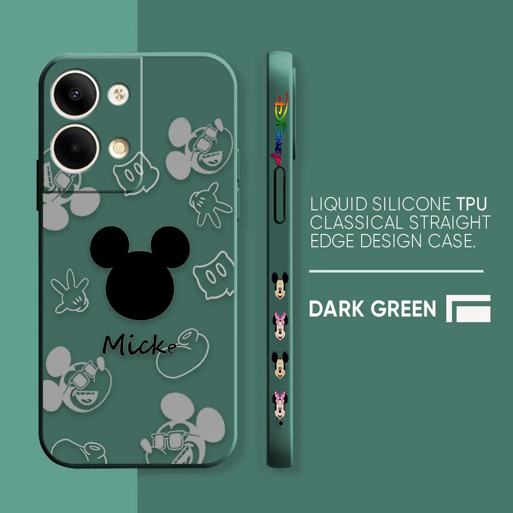 thumbnail image 1 of Case For OPPO RENO 8 7 9 6 7SE 5 4 4SE 4 3 4G 5G PRO PLUS Colour Simple Liquid Silicone Case Anime Cute Mickey Minnie Mouse, 1 of 5