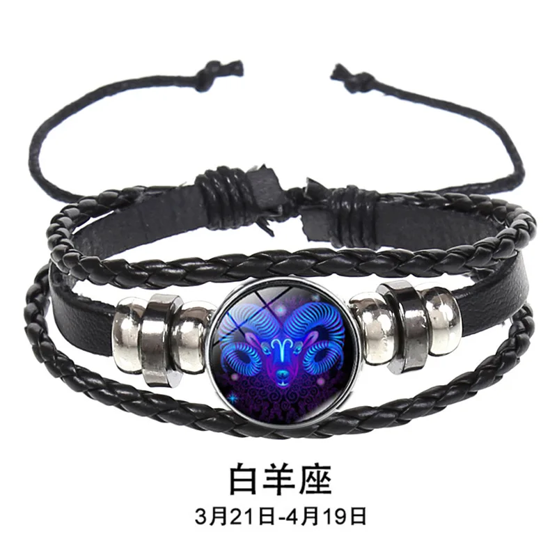 12 Constellation Zodiac Sign Charm Luminous Bracelet - Detailed View 5
